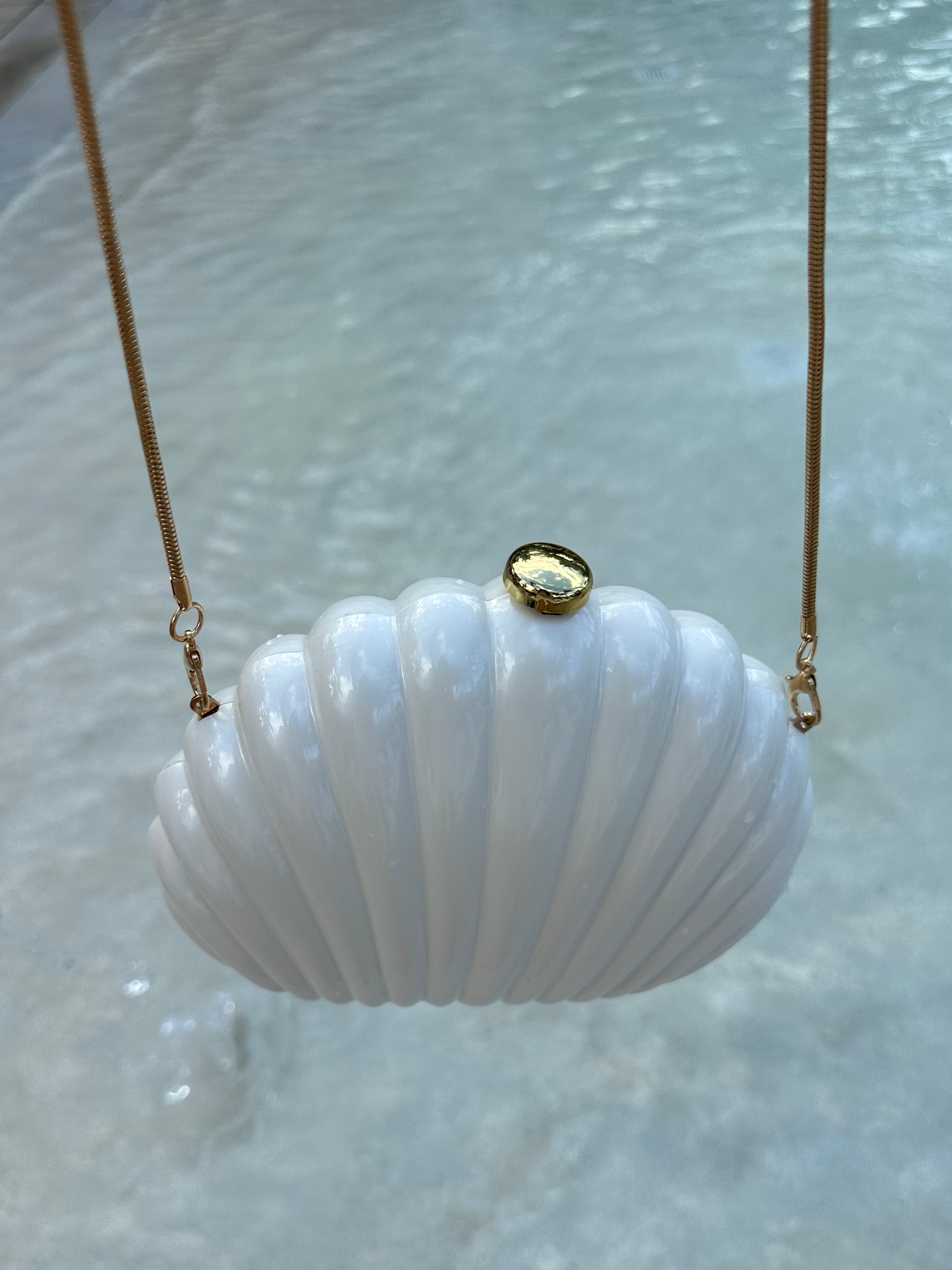 Seashell Purse in Pearl White
