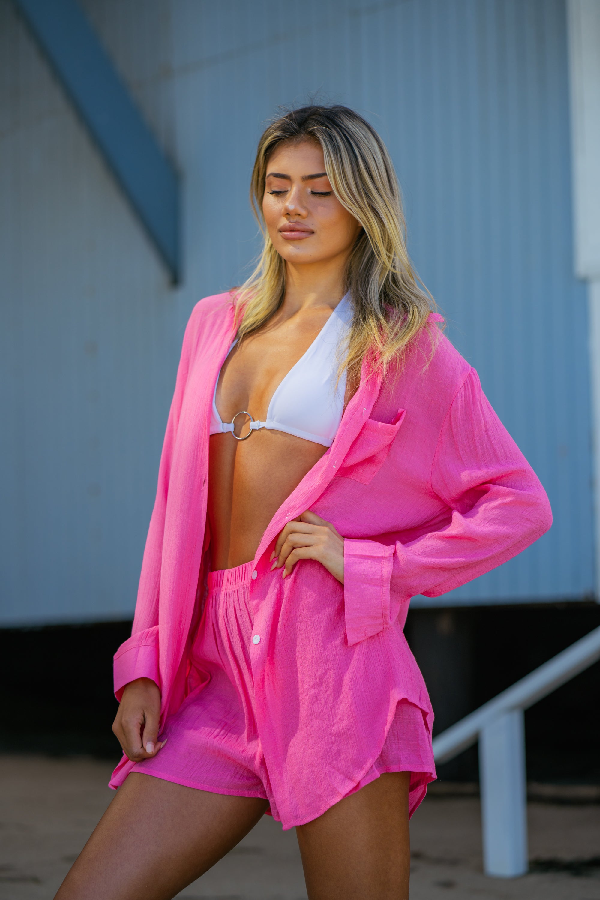 Delta Coverup Set in Barbie Pink