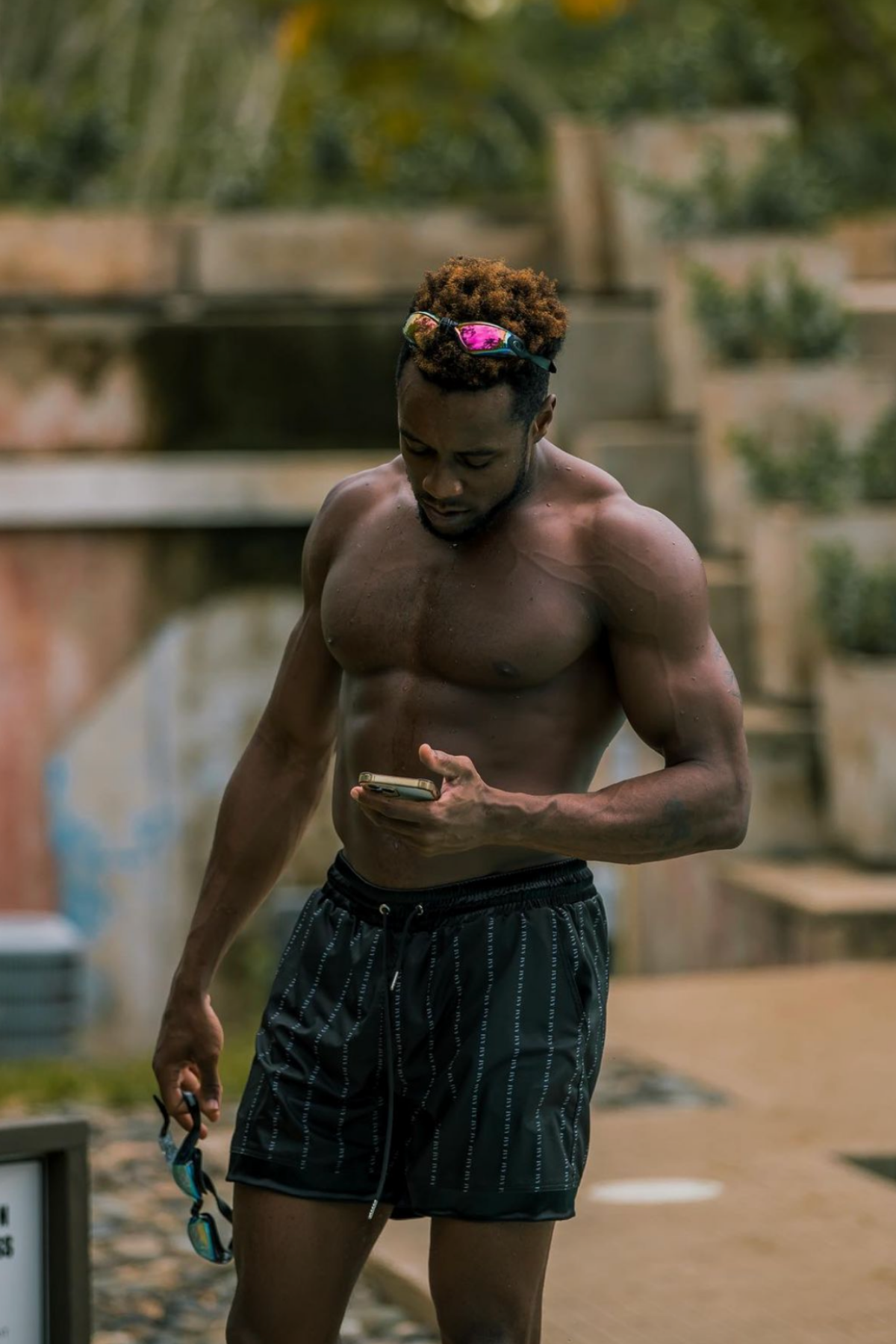 Dylan in Satin Black Shorts