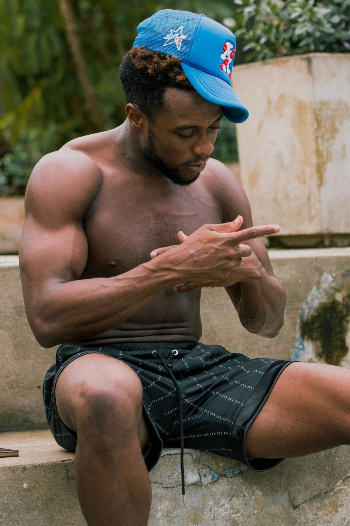 Dylan in Satin Black Shorts