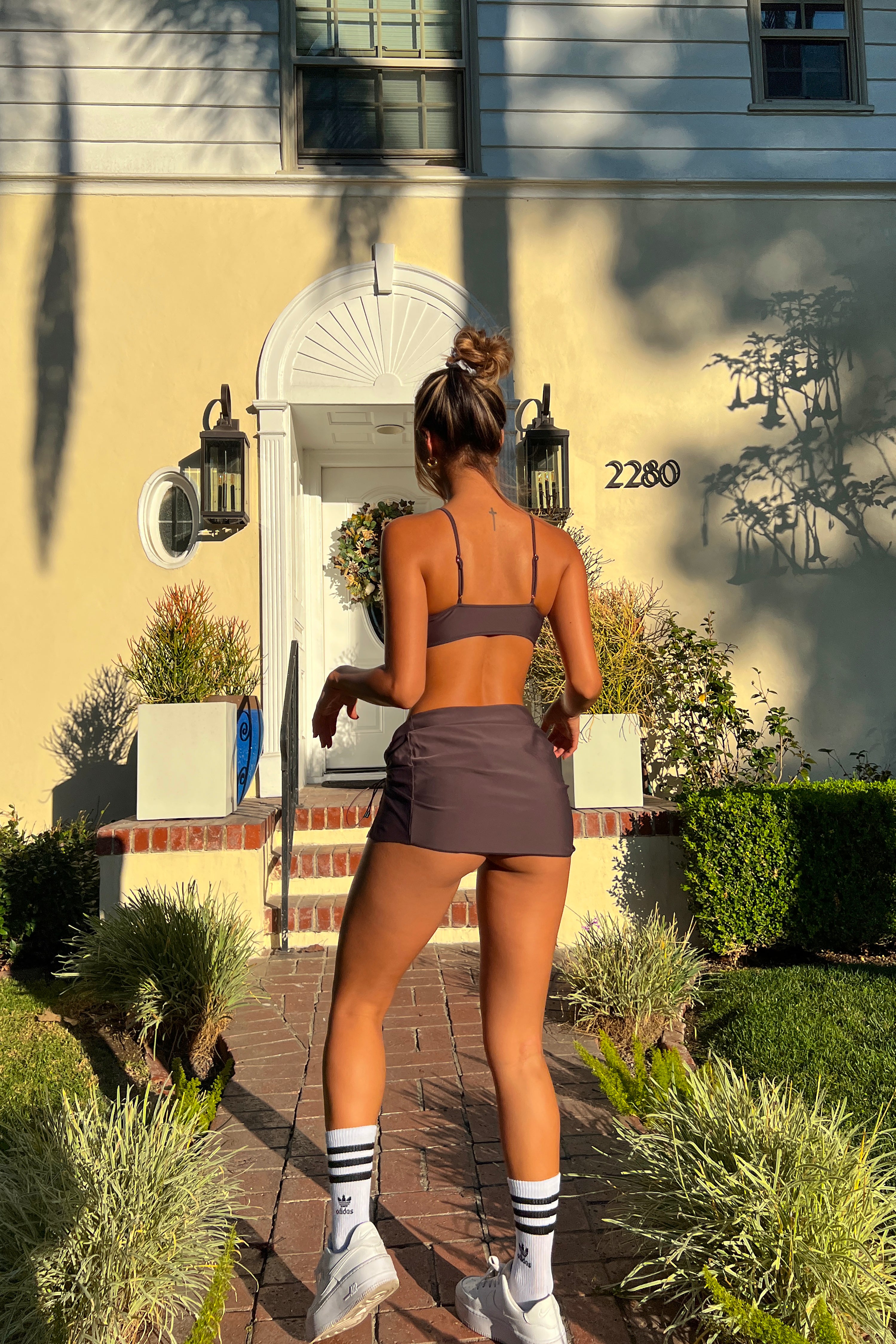 Brynlee in Chocolate Brown Bottoms + Skirt