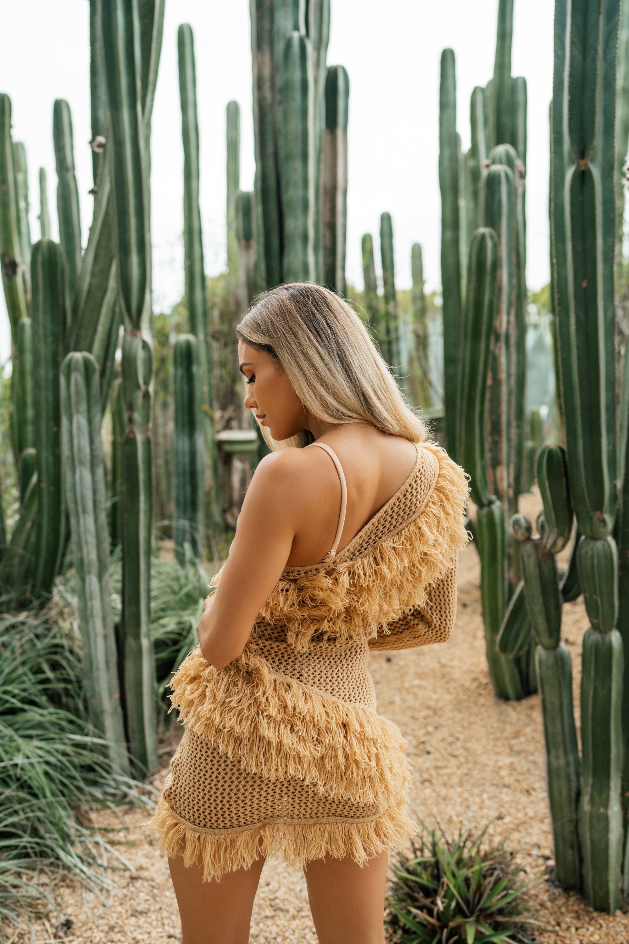 Kahili One Sleeved Coverup Net Dress