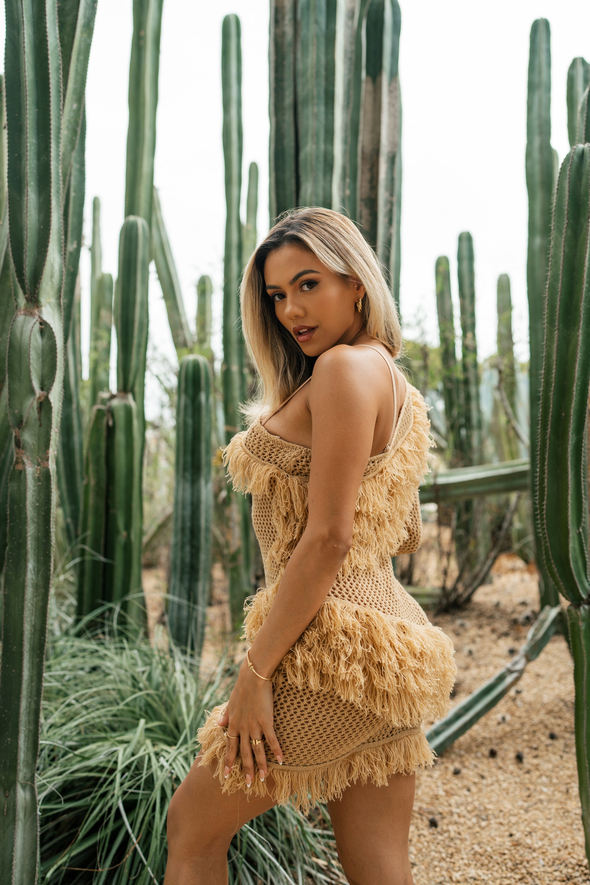 Kahili One Sleeved Coverup Net Dress