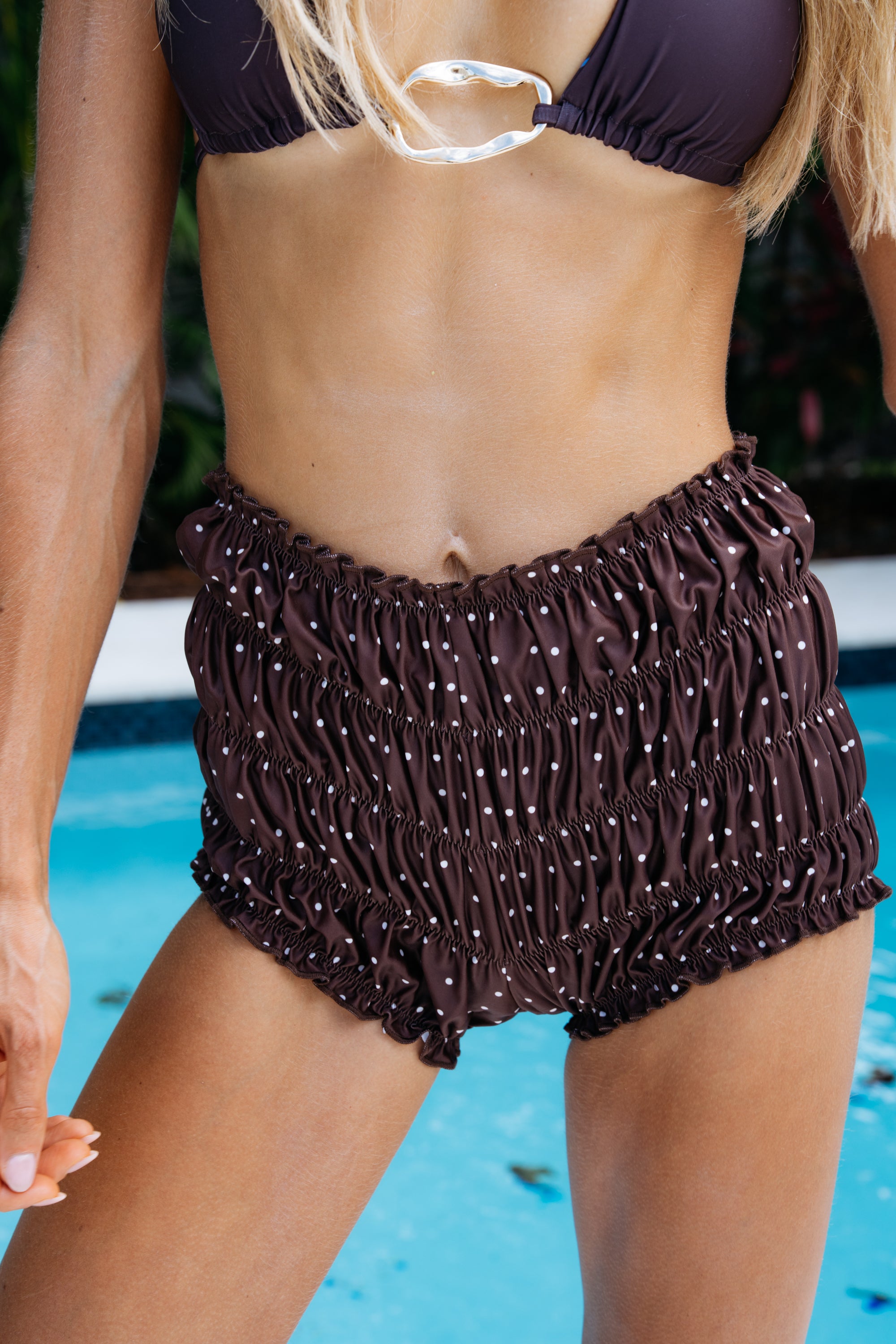 Marbella in Brown Dot Shorts