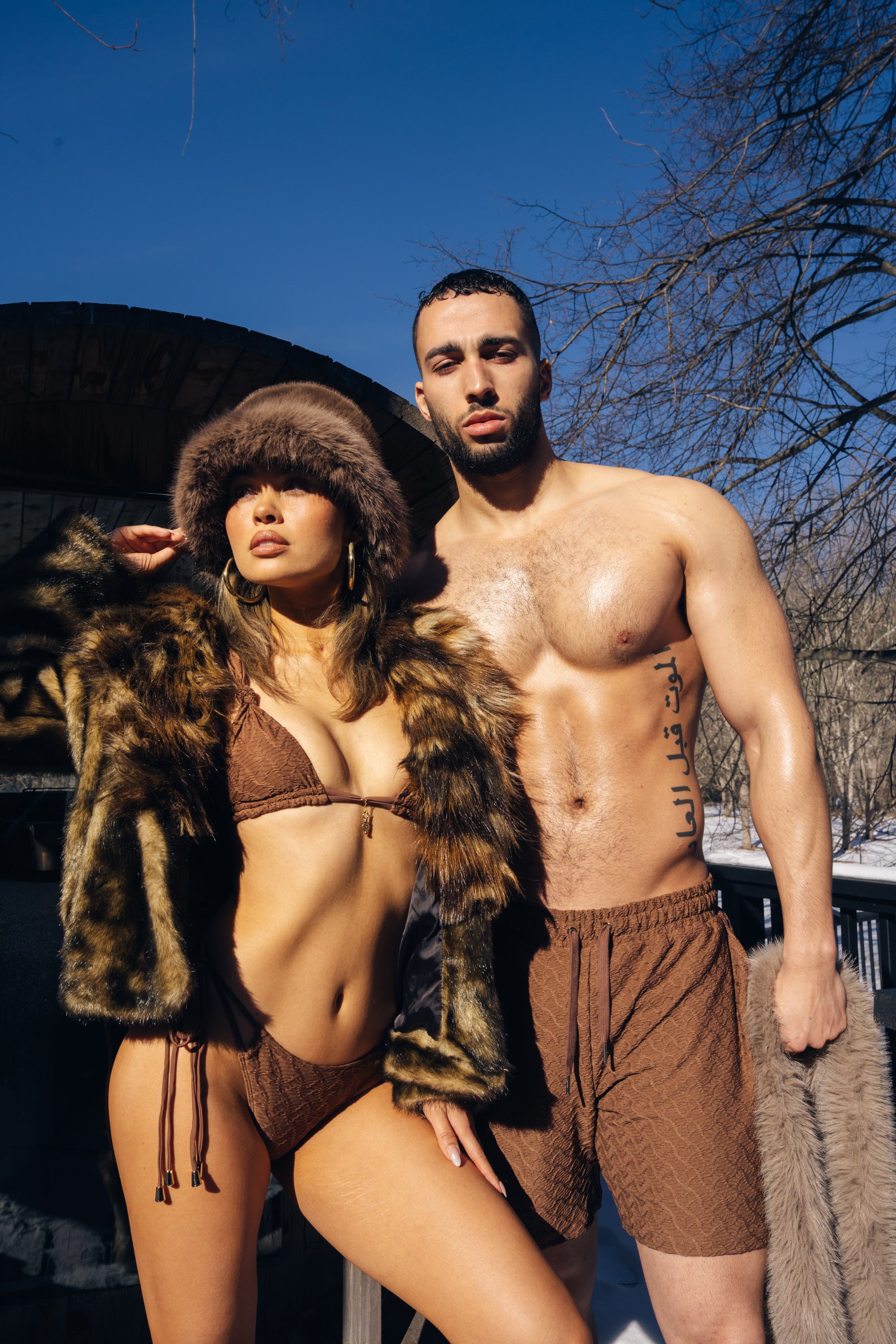 Miles Textured Short Brown