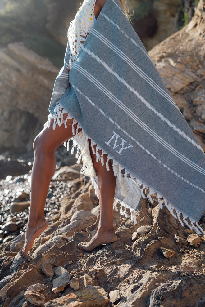 Pearl Woven Tassel Beach Towel